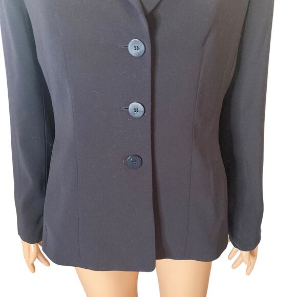 Kasper Blazer Womens Size 4 3 Button Blazer Dark Navy - Picture 4 of 9